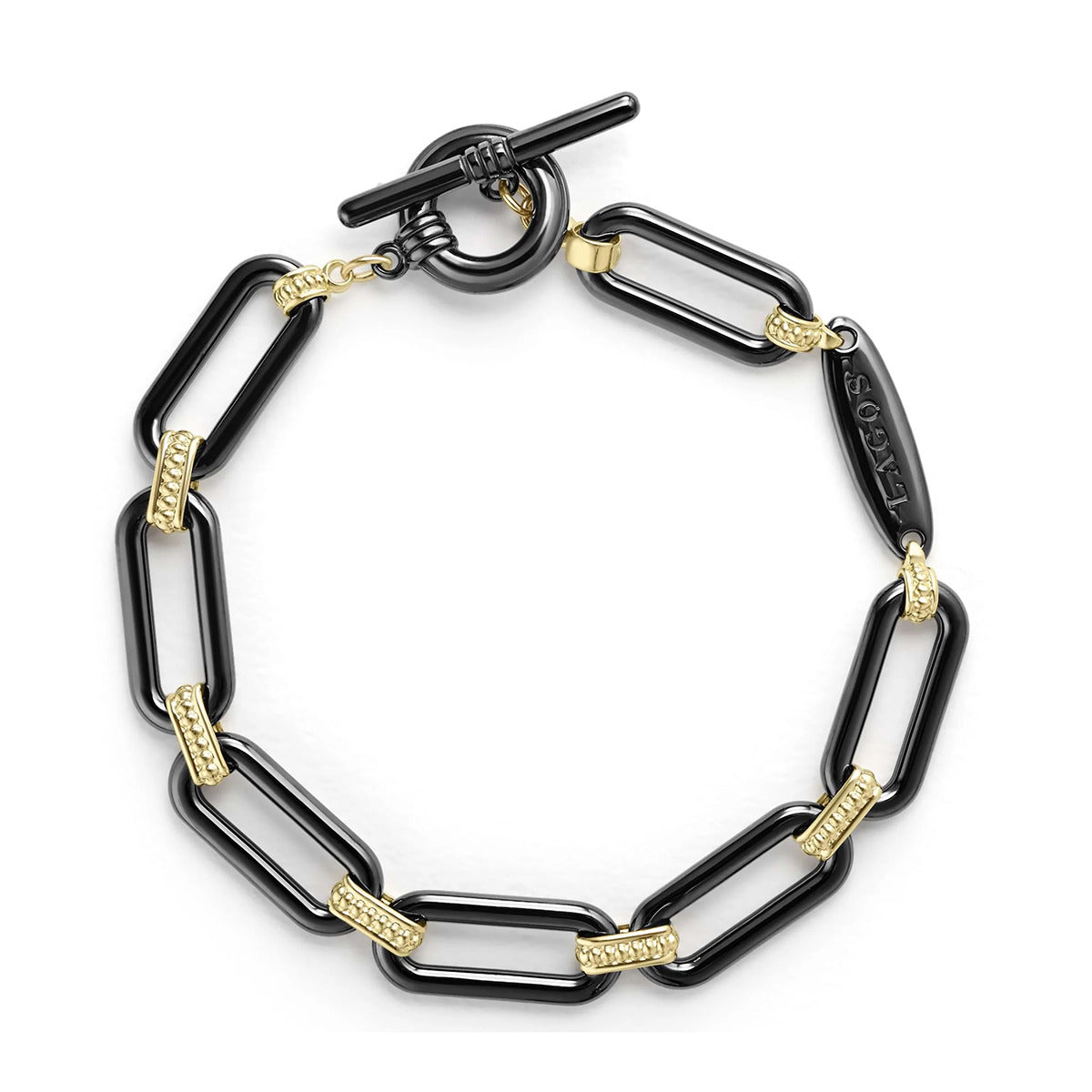 Gold & black thick link *** bracelet