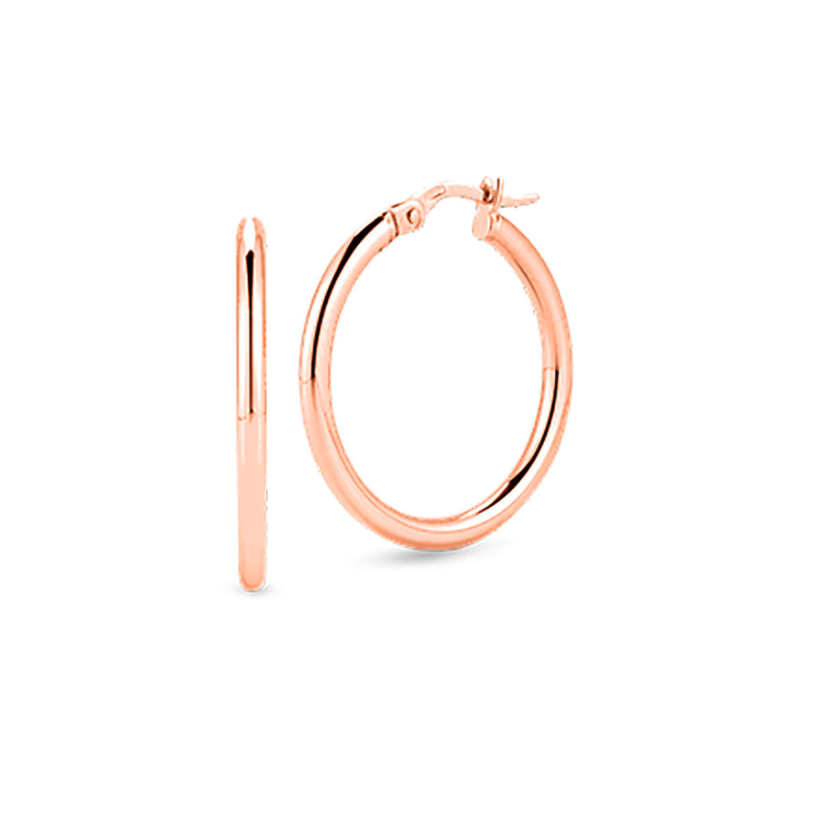18K Rose Gold Designer Gold Small Round Hoop Earrings