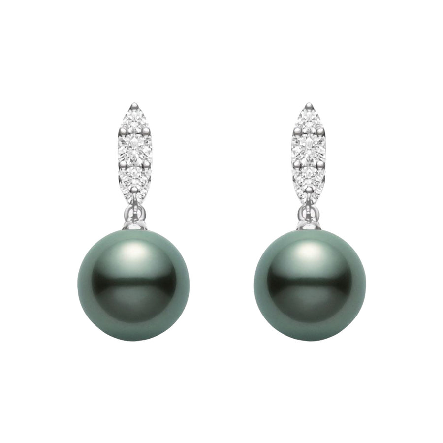 Morning Dew Black South Sea Pearl Drop Earrings