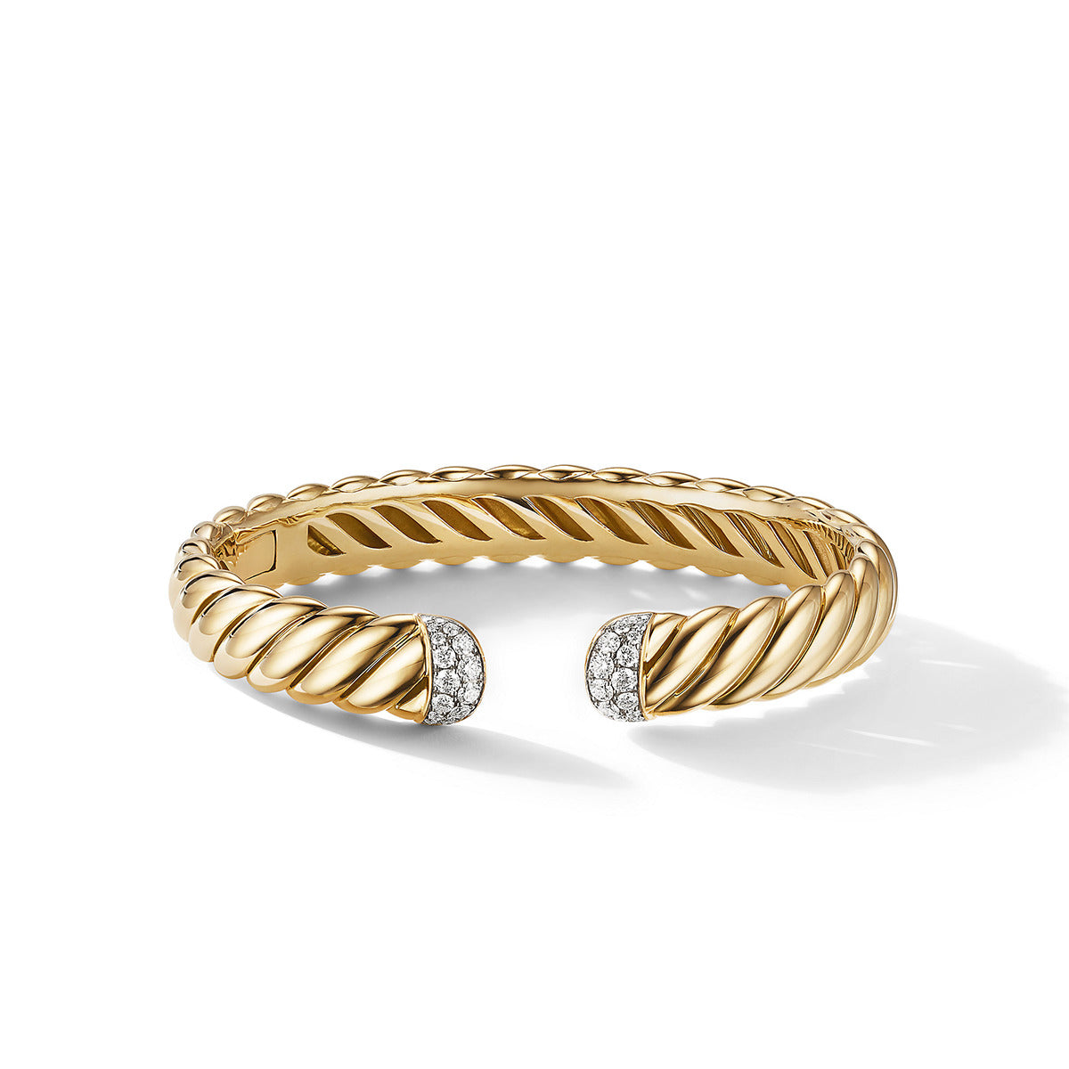 Sculpted Cable Bangle Bracelet in 18K Yellow Gold