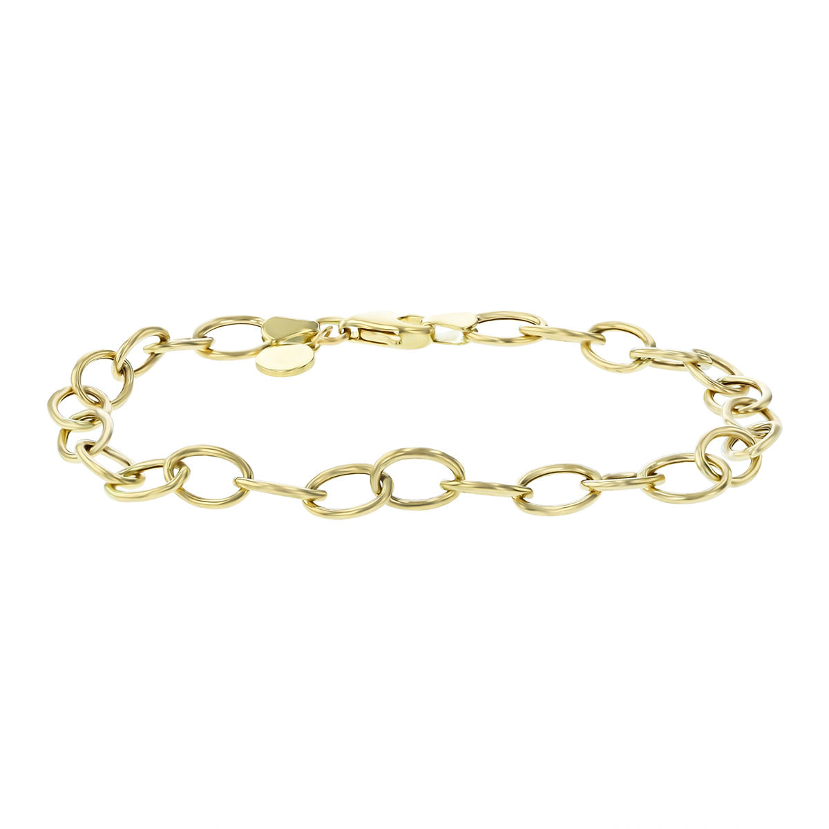 Large 14K Gold Oval Link Bracelet