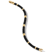 Hex Bead Bracelet with Black Onyx and 18K Yellow Gold