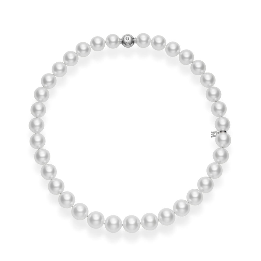 White South Sea Cultured Pearl Necklace in 18K White Gold