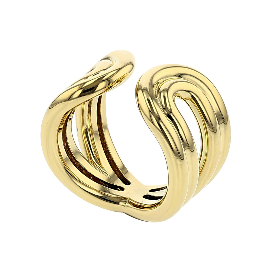 18K Yellow Gold Crossover Ring