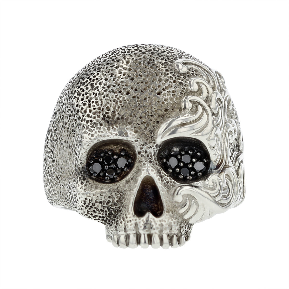 David Yurman shops Waves Skull ring sterling silver w/black diamonds