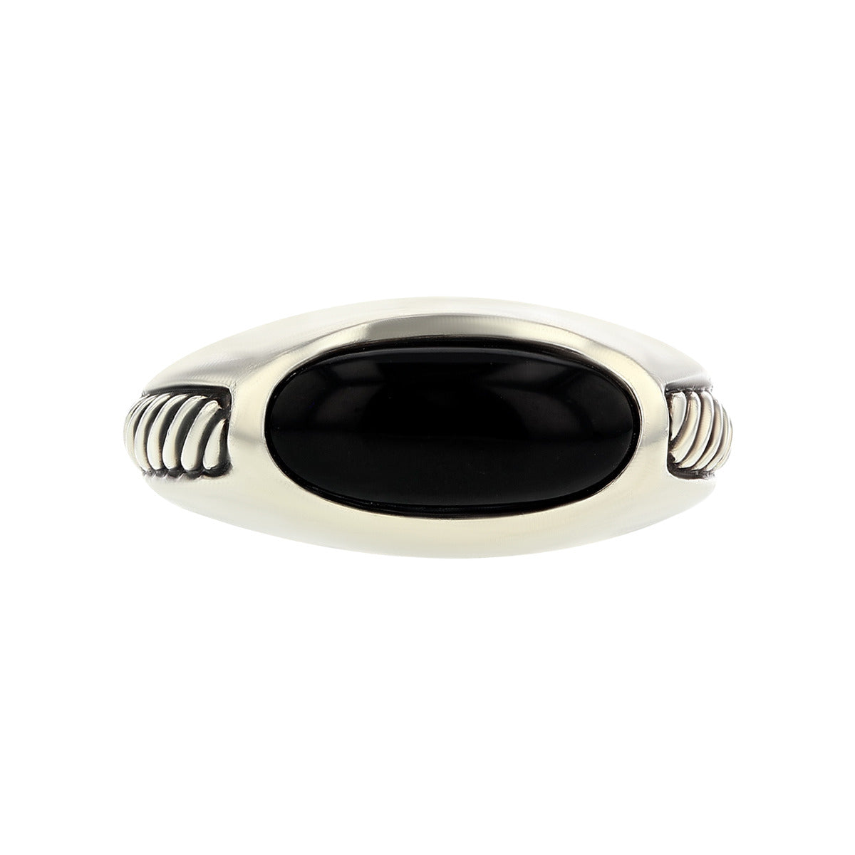 Men's Oval Onyx Signet Ring in Sterling Silver