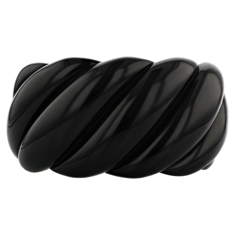 David Yurman Wide Black Cable Cuff Bracelet