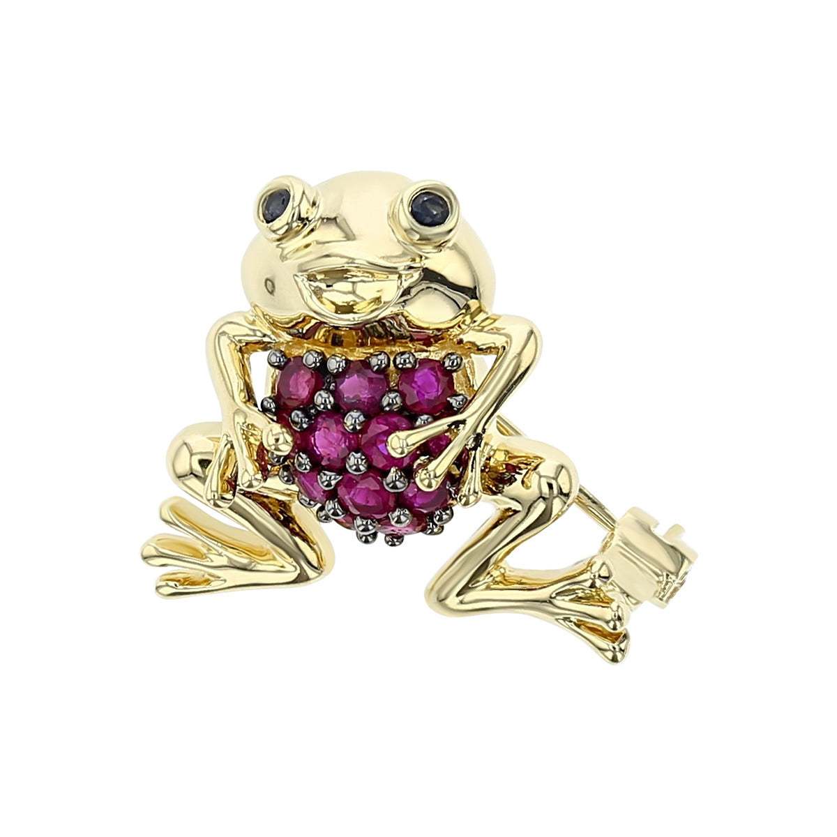 14k Solid Gold Frog Pin