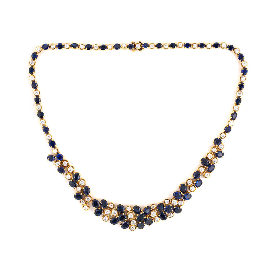 Oscar Heyman Sapphire and Diamond Tiered Necklace