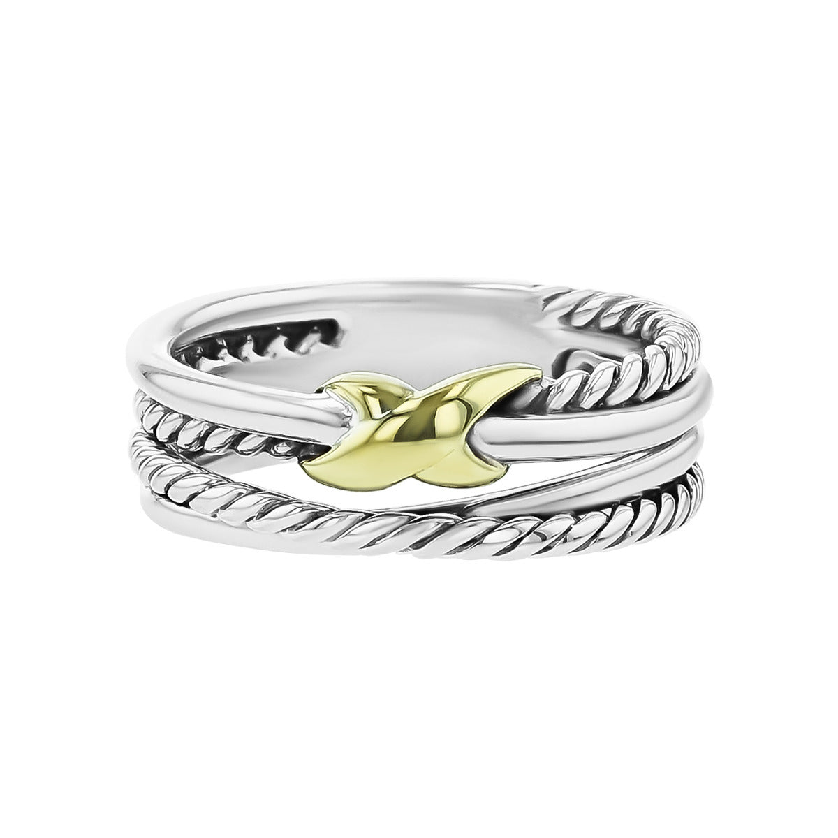 David Yurman X Crossover Ring with 14K Gold Schiffman's Jewelers