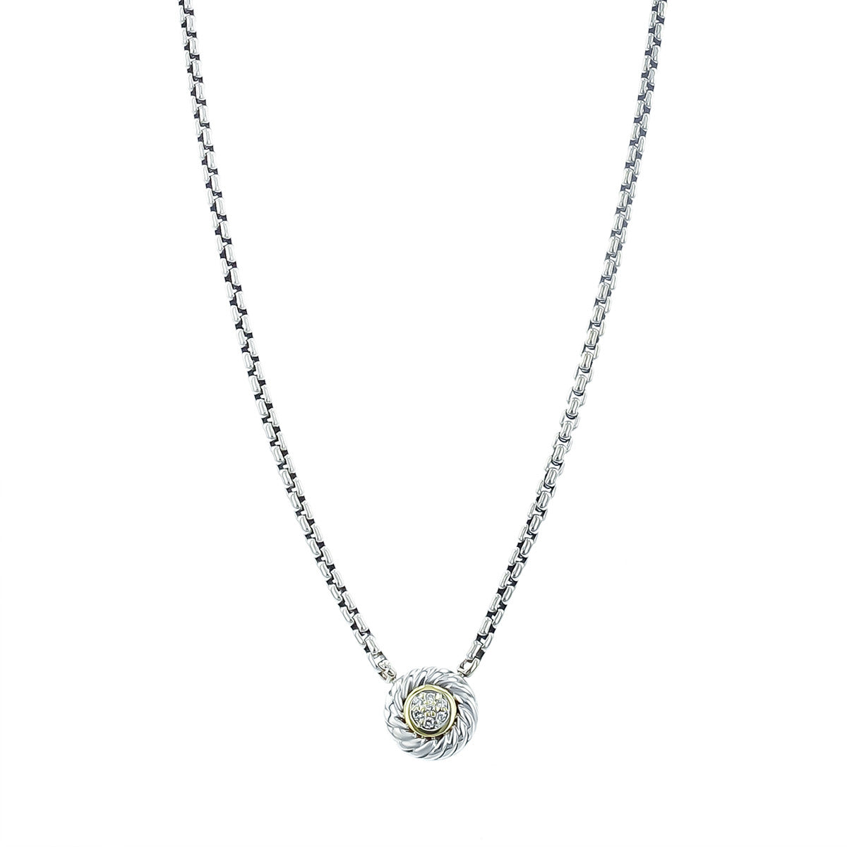 David Yurman Pave Diamond Cookie Necklace Schiffman's Jewelers