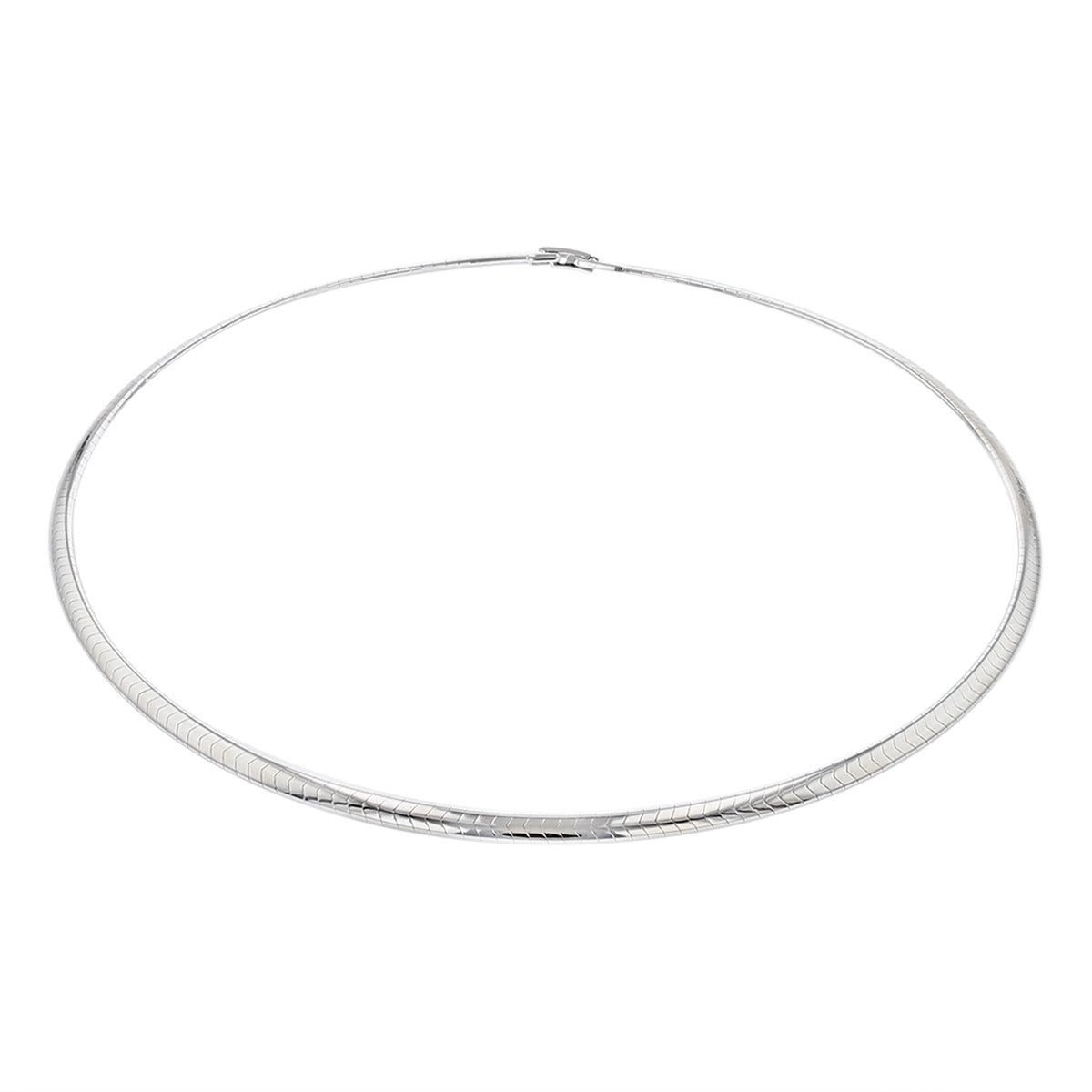 16 Inch 14K White Gold Omega Necklace