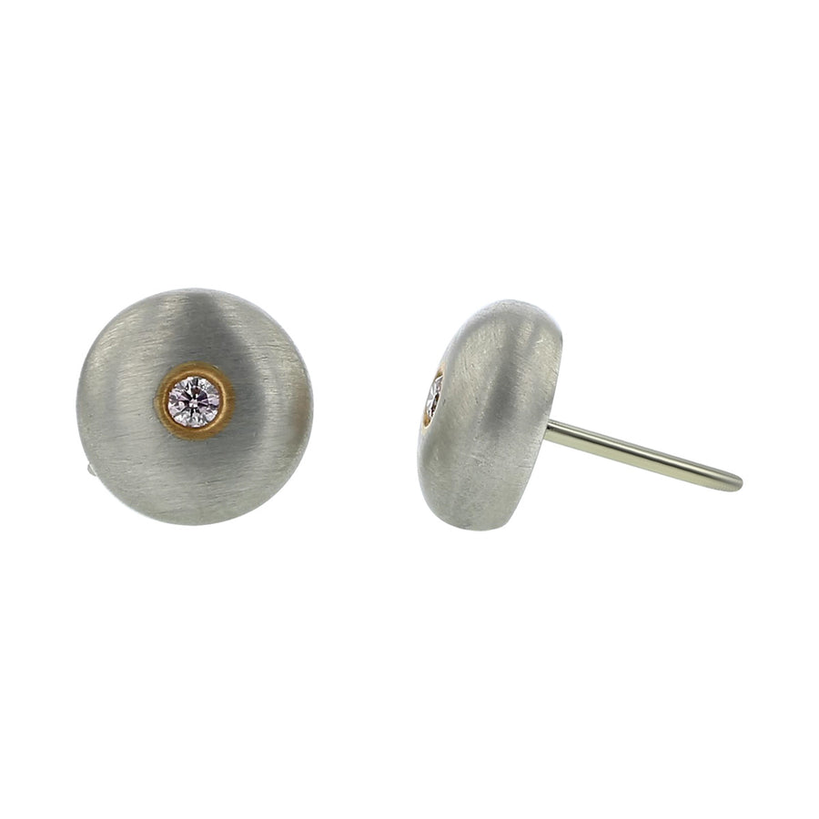 Buccellati Platinum and 18K Rose Gold Diamond Earrings