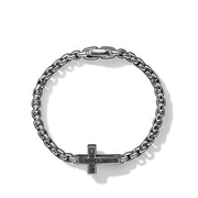 Pave Cross Bracelet with Black Diamonds
