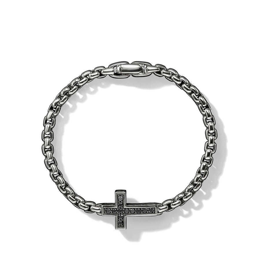 Pave Cross Bracelet with Black Diamonds