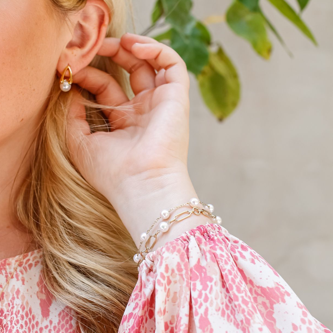 Gold and Pearl Earrings