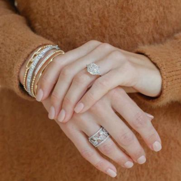 Diamond rings and diamond bracelets
