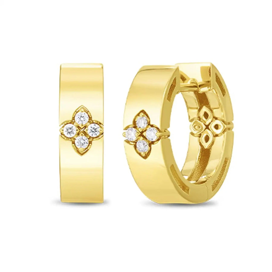 Love in Verona 0.05ct Diamond 15mm Earrings in 18K Yellow Gold
