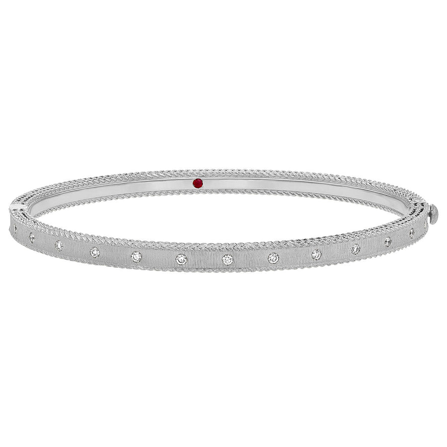 Princess 0.17ct Diamond Bangle Bracelet in 18K White Gold