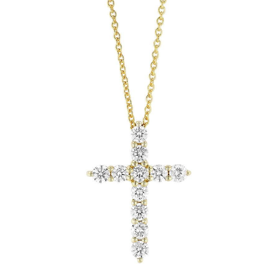 Tiny Treasures 0.45ct Diamond Cross Pendant in 18K Yellow Gold, 18" chain
