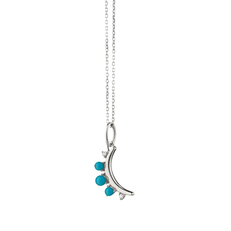 December Mini Moon Pendant in Sterling Silver, Adjustable Chain