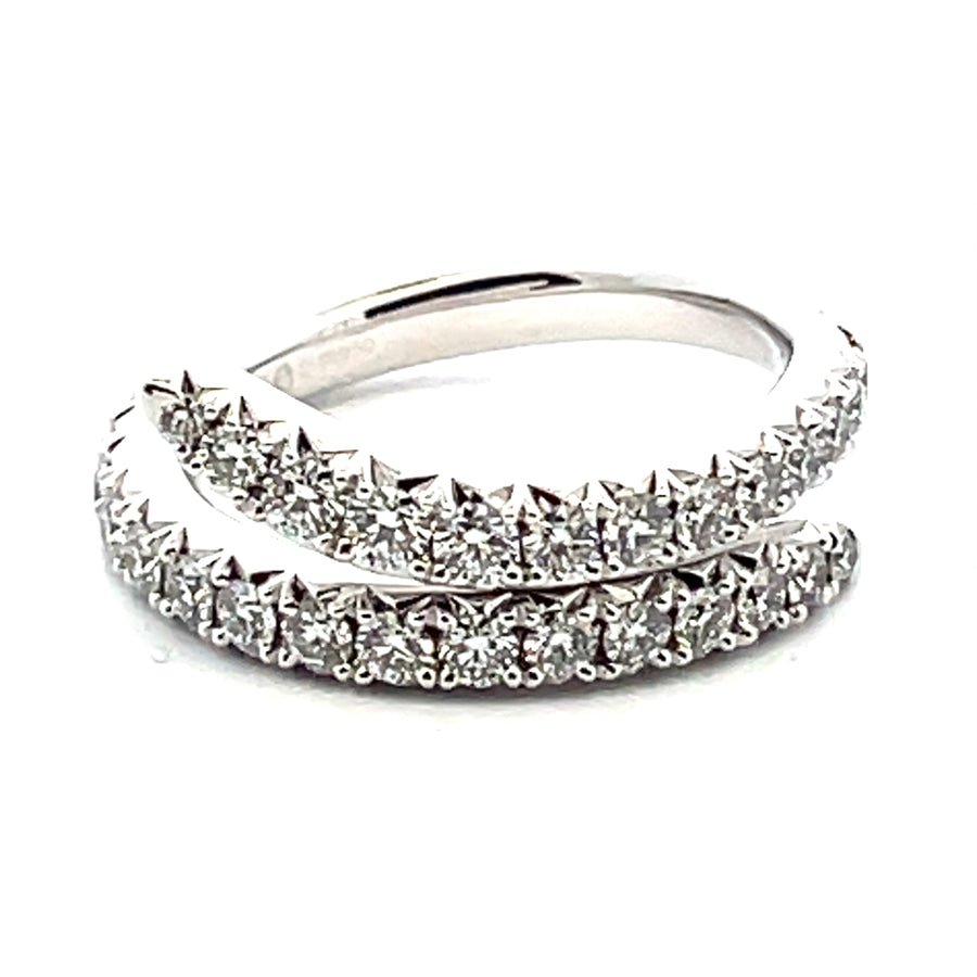 Vela Double Row 1.00-1.10Ct Diamond Wrap Ring in Platinum, Size 6.5