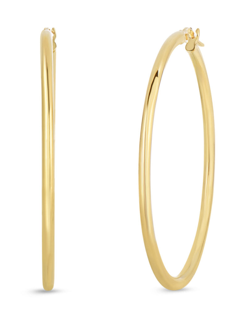 18K Gold Large Hoop Earrings