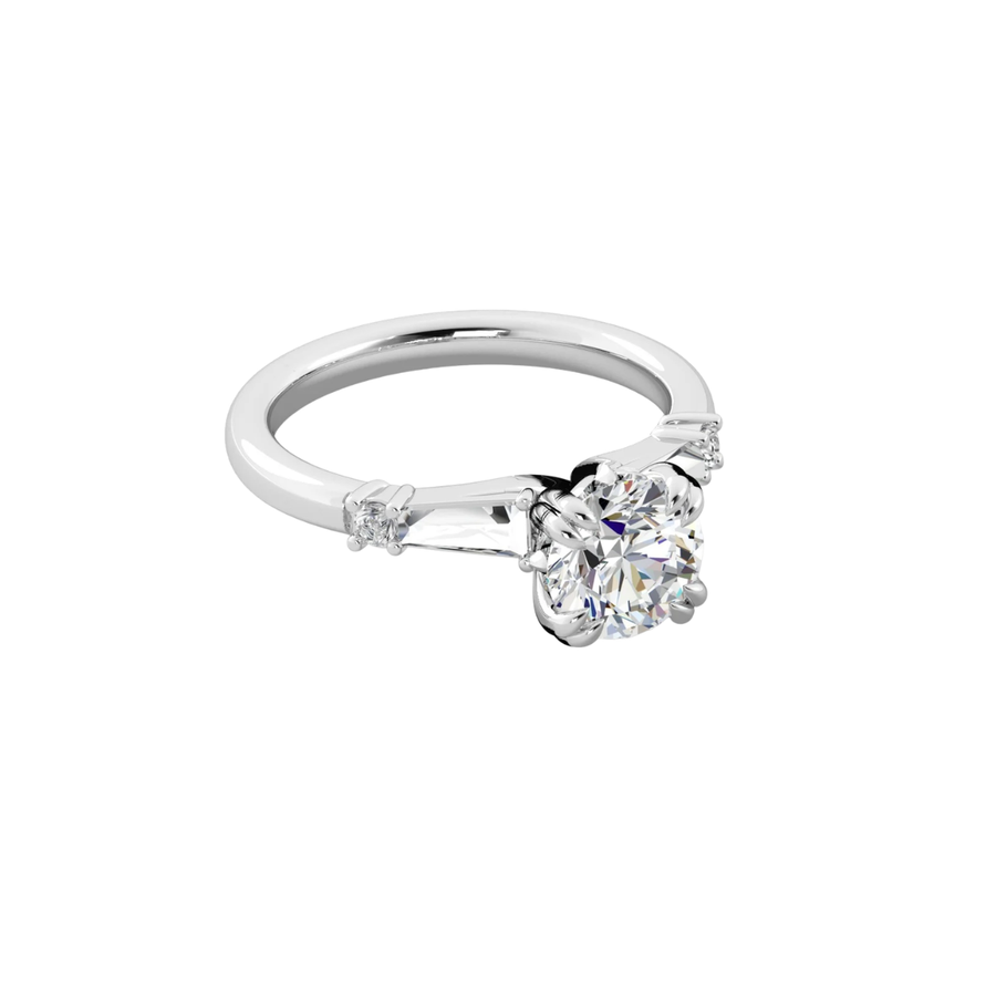 0.37ct Diamond Double 4 Prong Ring Semi Mount in Platinum for 1.50ct Round Center