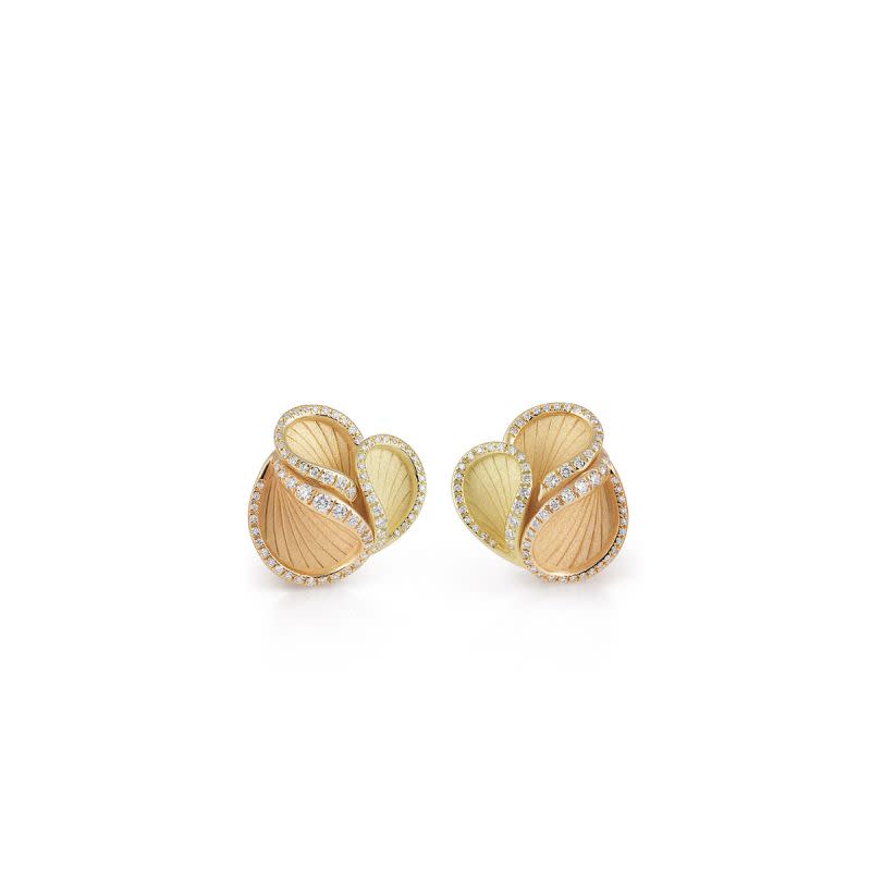 Annamaria Cammilli-Musa-Diamond Tricolor Stud Earrings-GOR2529G-at Schiffman’s Jewelers