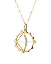 Apollo 0.17ct Diamond Bow and Arrow Pendant in 18K Yellow Gold, without chain