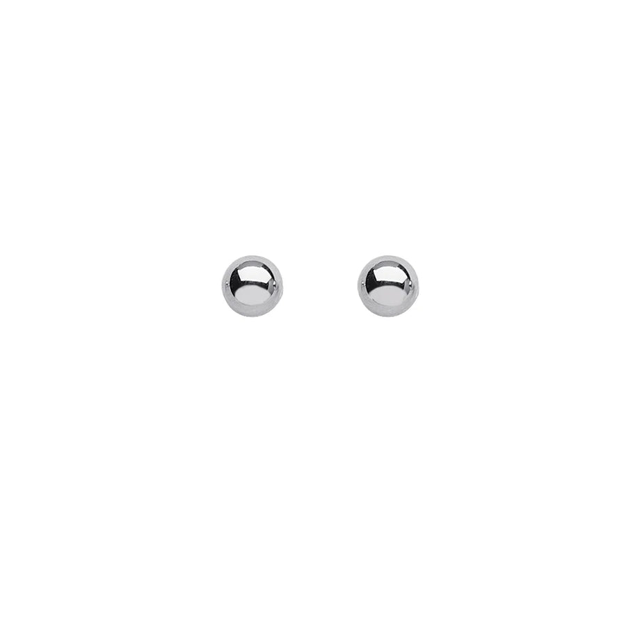 Polished Ball Stud Earrings in 14K White Gold, 8mm