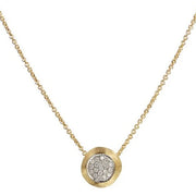 Delicati 0.15Ct Diamond Circle Necklace in 18k Yellow and White Gold