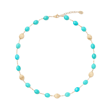Siviglia Reconstituted Turquoise Collar Necklace in 18K Yellow Gold