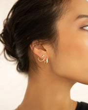 Points North Huggie Hoop Earrings in 18K Yellow Gold