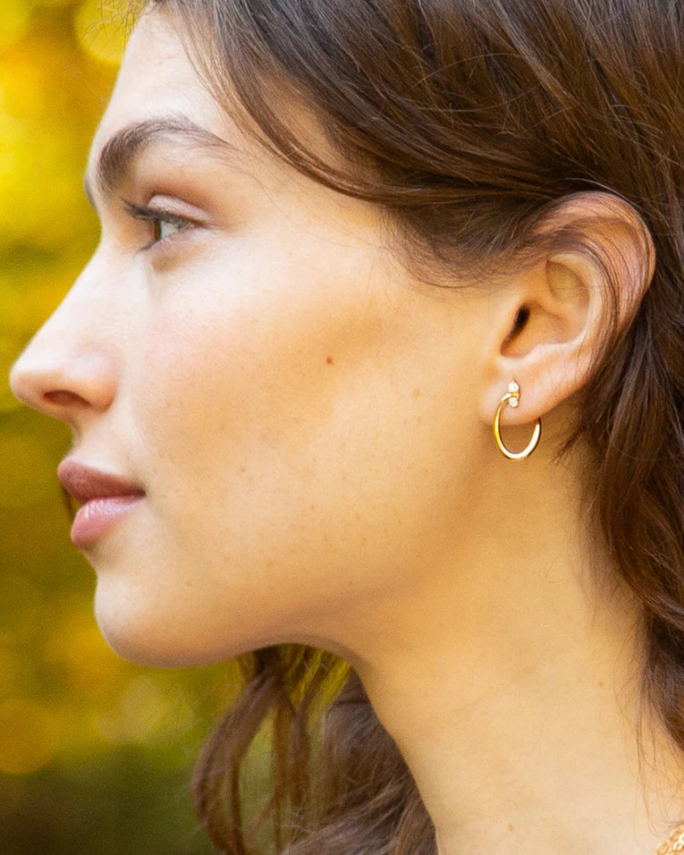 Galaxy Wrap 0.18ct Diamond Oval Hoop Earrings in 18K Yellow Gold
