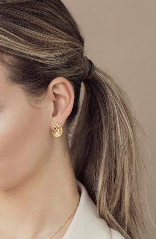 Dune Atoli Diamond Stud Earrings in 18K Yellow Gold