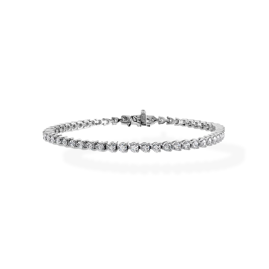 Temptation Diamond 3-Prong Tennis Bracelet in 18K White Gold, 7in
