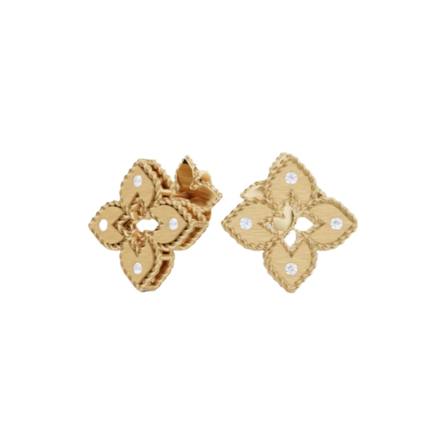 Petite Venetian Princess 0.05ct Diamond X-Small Earrings in 18K Yellow Gold