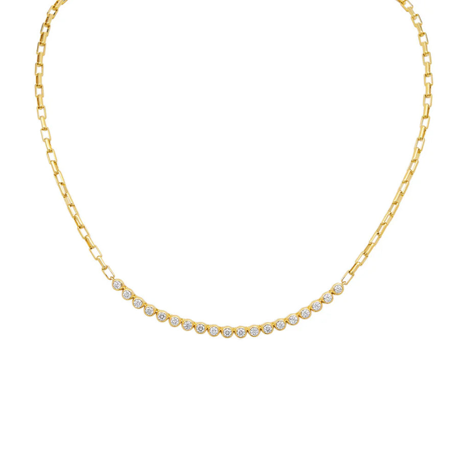 Moonlight 18k Yellow Gold Diamond Bezel Necklace