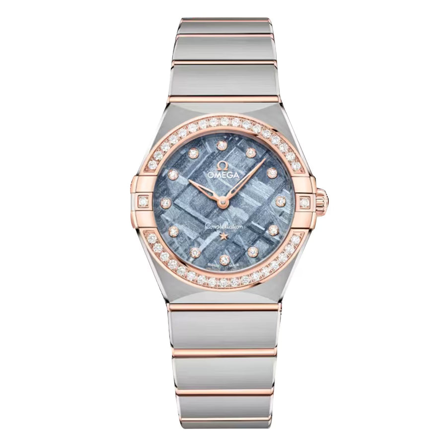 28mm Constellation Watch with Blue Dial in Stainless Steel and 18K Rose Gold with Diamonds, Bracelet