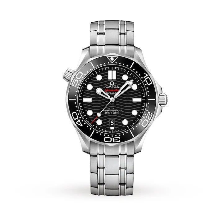 42mm Seamaster Diver 300M Watch with Black Dial in Stainless Steel, Bracelet