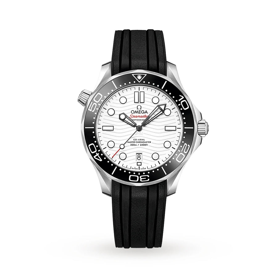 42mm Seamaster Diver 300M Watch with White Dial in Stainless Steel, Strap
