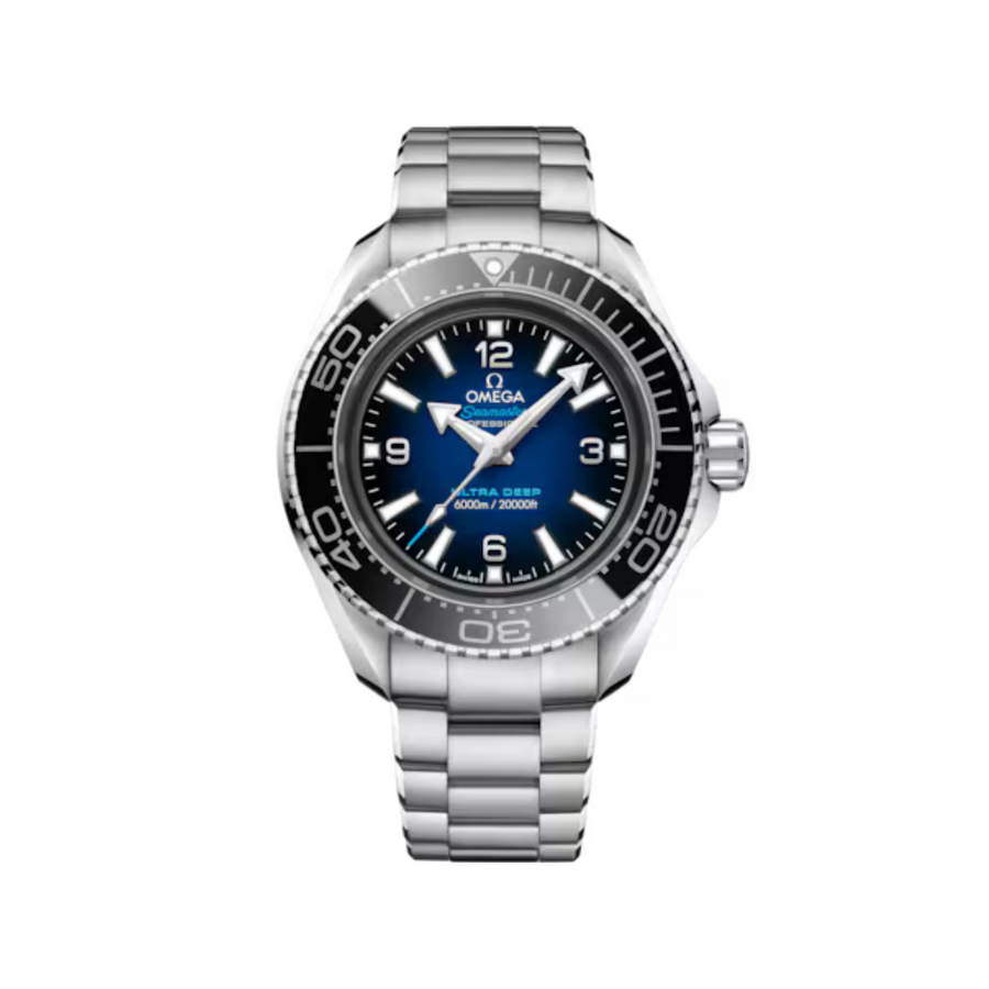 45.5mm Seamaster Planet Ocean 6000M Watch with Blue Dial in O-Mega Steel, Bracelet