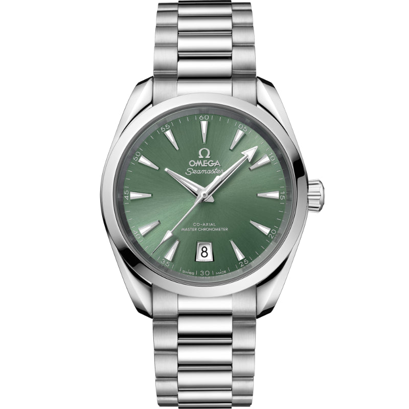 38mm Seamaster Aqua Terra Shades Watch with Green Dial in Stainless Steel, Bracelet