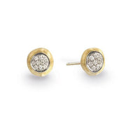 Delicati 0.15Ct Diamond Round Stud Earrings in 18k Yellow and White Gold