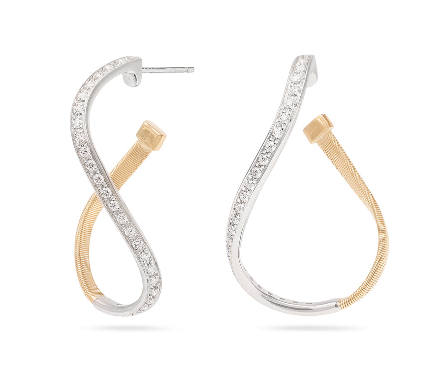 Marrakech Diamond Twist Earrings in 18k Yellow Gold