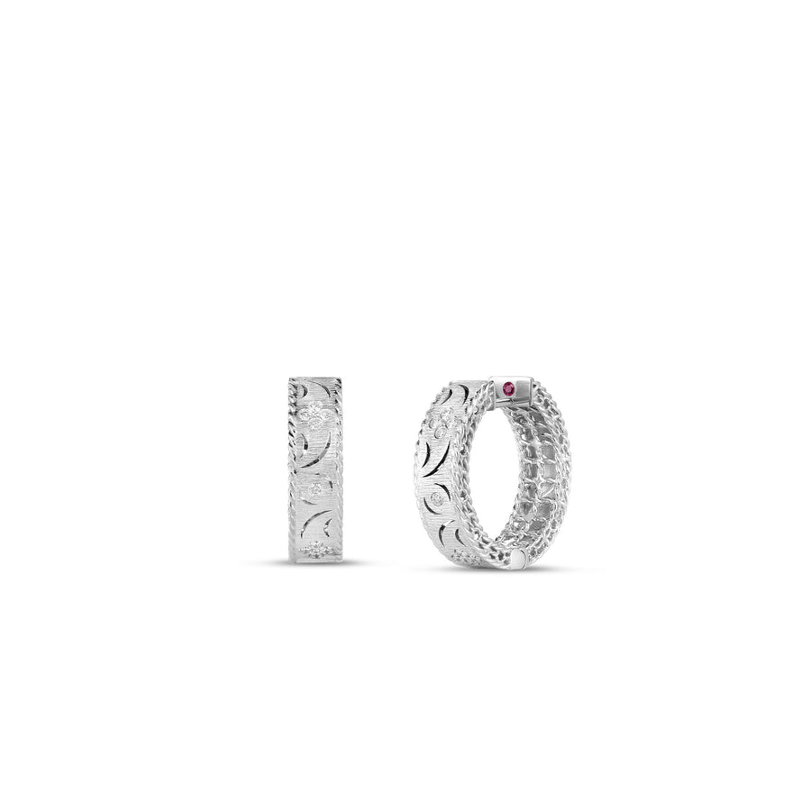 Princess 0.23ct Diamond Hoop Earrings in 18K White Gold