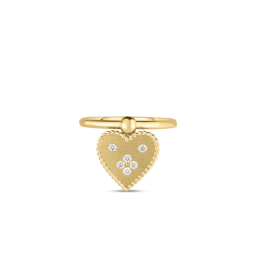 Venetian Princess 0.08ct Diamond Heart Ring in 18K Yellow Gold, Size 6.5