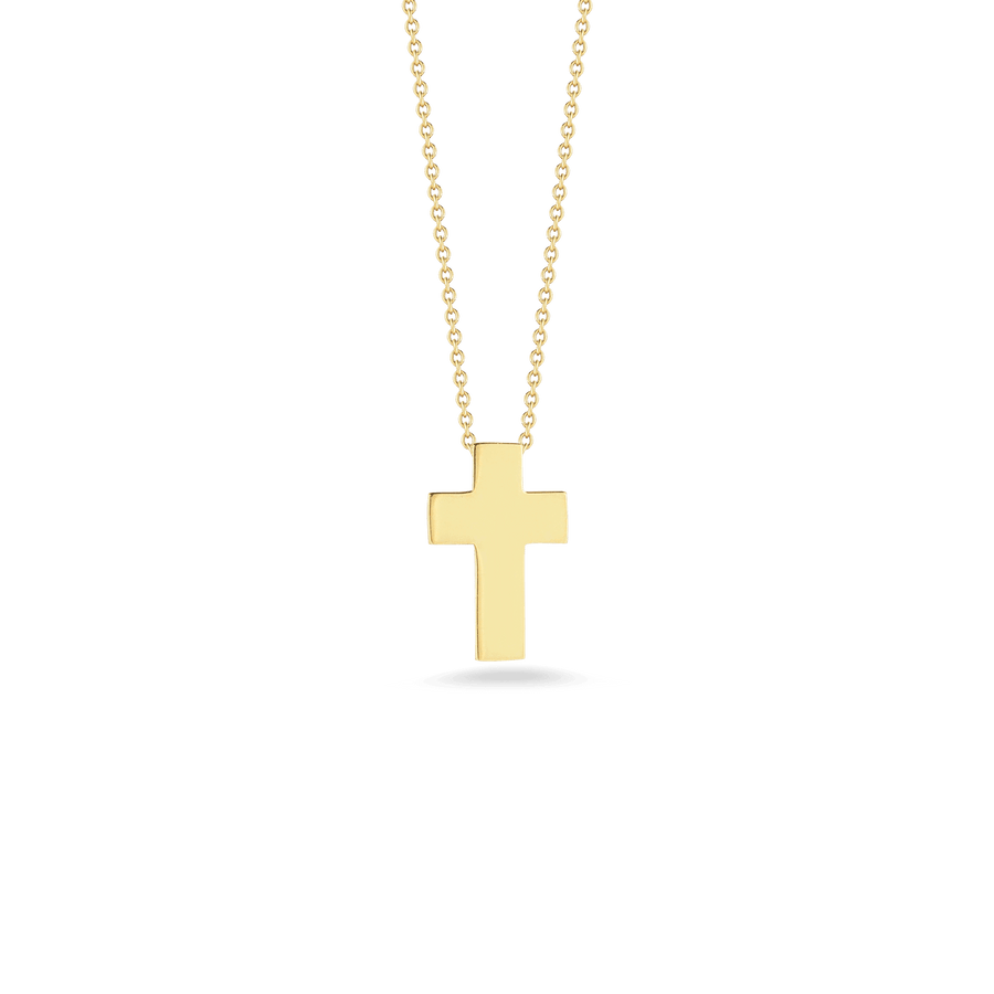 Tiny Treasures Cross Pendant in 18K Yellow Gold, on 18" chain