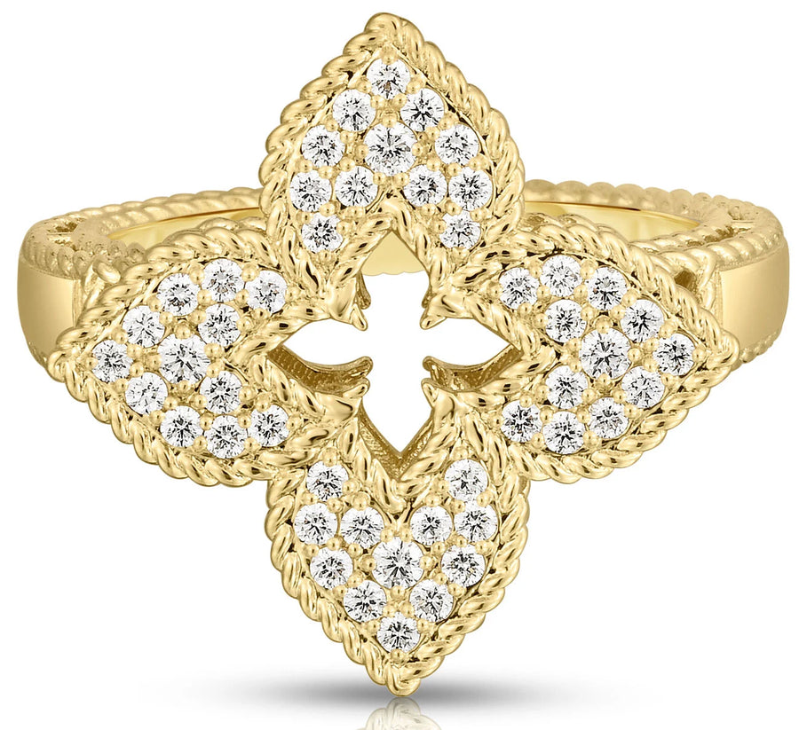 Jasmine 0.07ct Diamond Flower Stud Earrings in 18K Yellow Gold